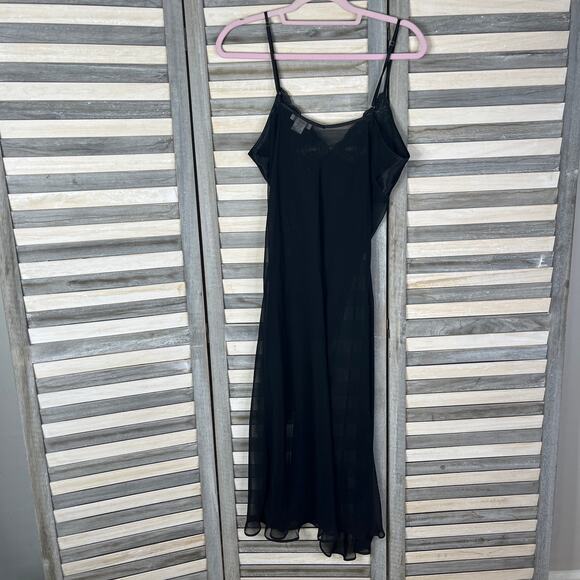 Jones New York Nightgown Lingerie Lace Maxi Slip Sheer 90s Chemise Sexy Dress - Picture 3 of 7